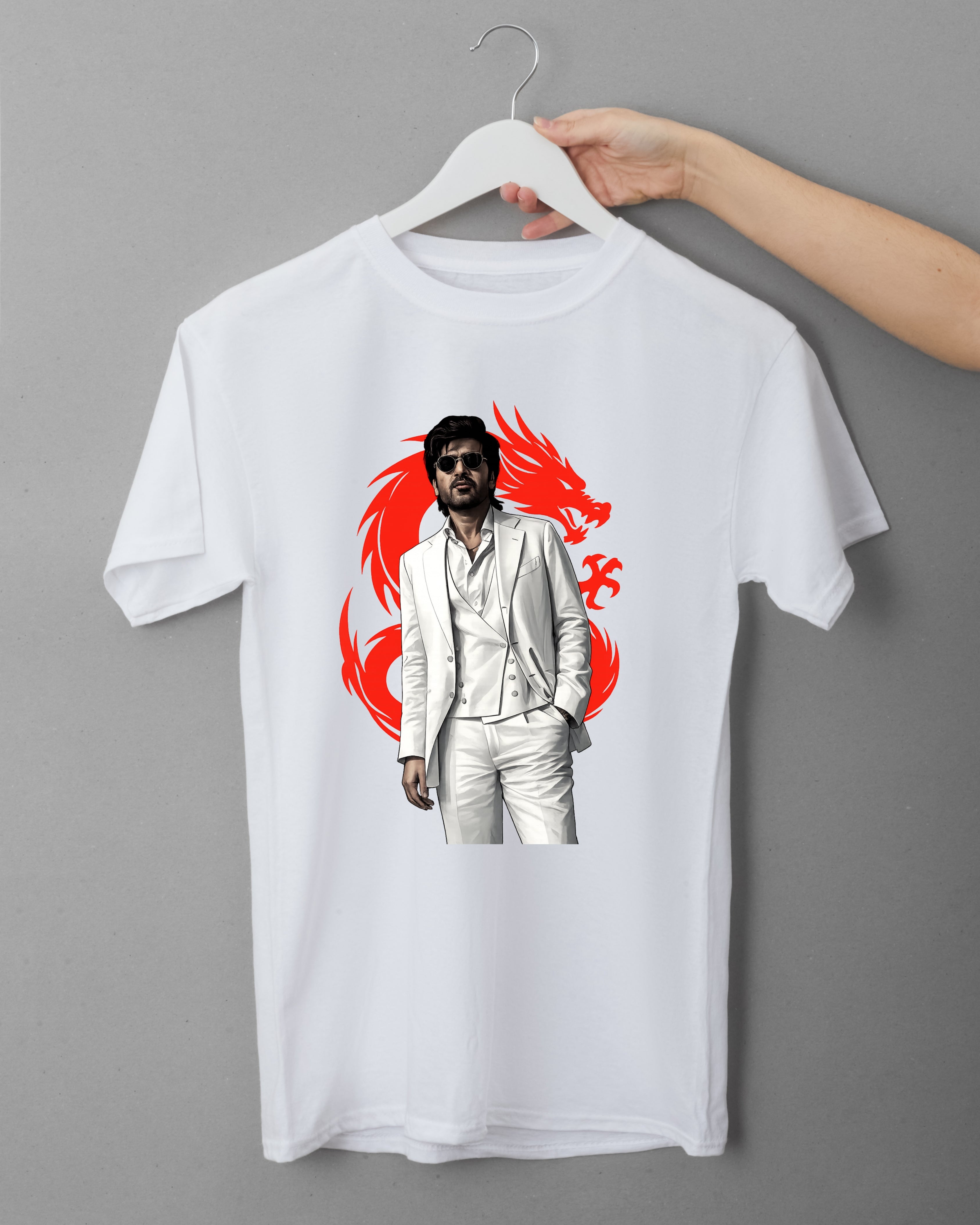 Stylish STR Fan Round Neck Tee – White Edition