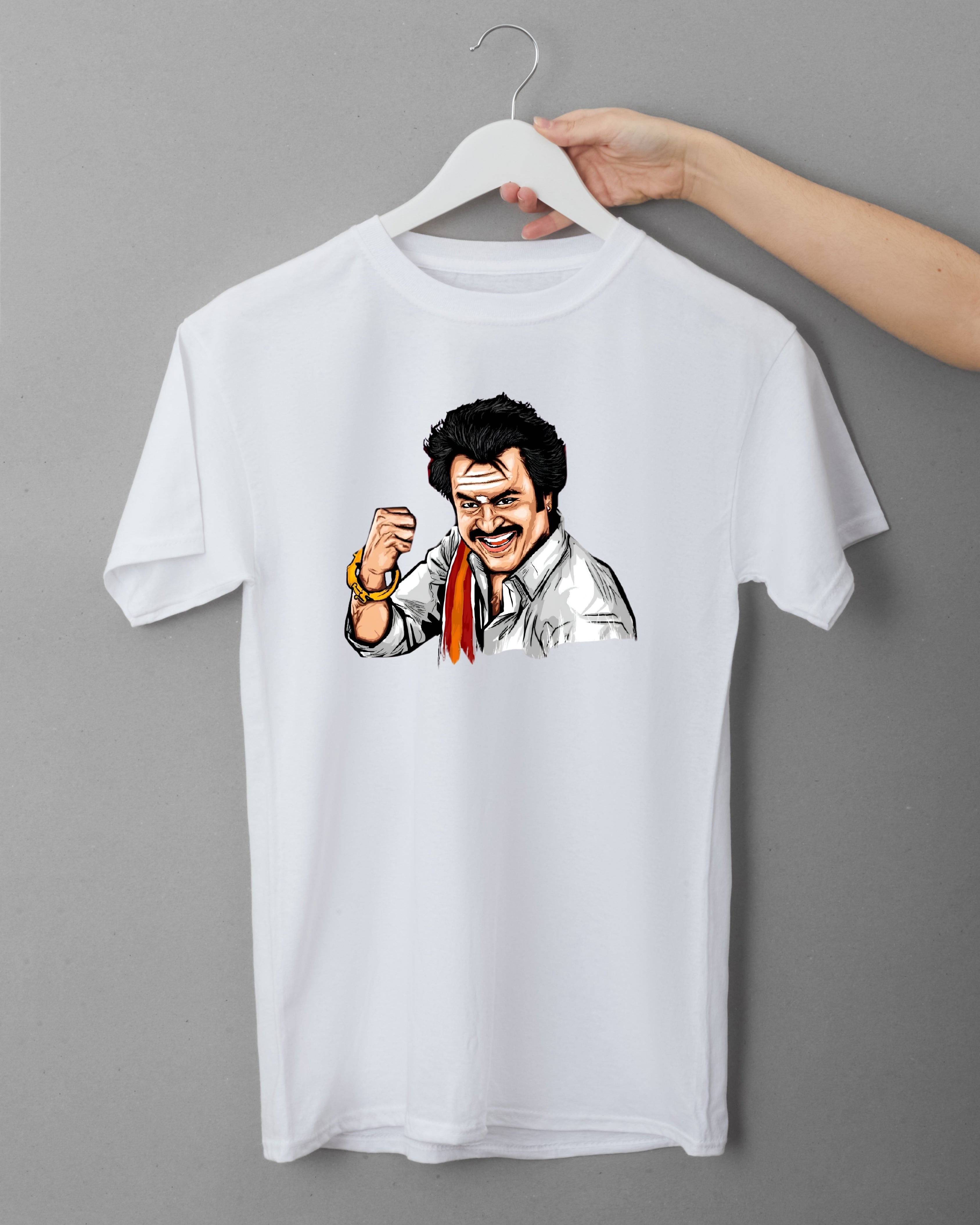 Superstar Rajinikanth Fan T-Shirt – Premium Round Neck White Tee