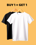 Plain Black and White Combo Tshirt Round Neck