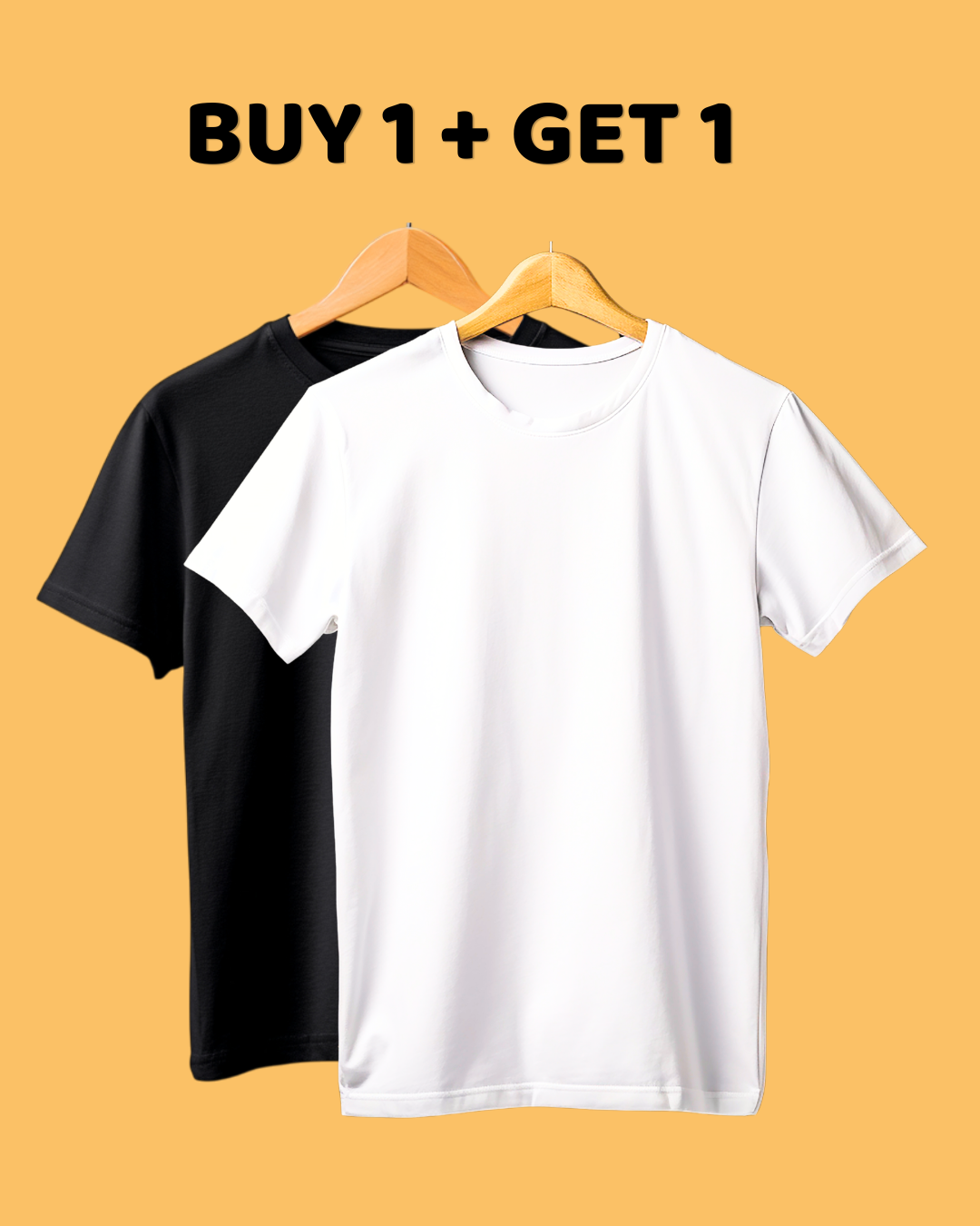 Plain Black and White Combo Tshirt Round Neck