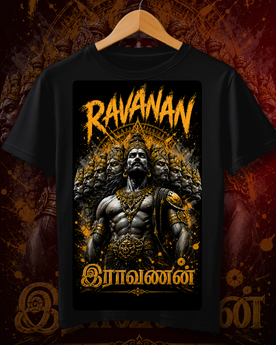 Ravanan Round Neck Black Tshirt Pure Cotton