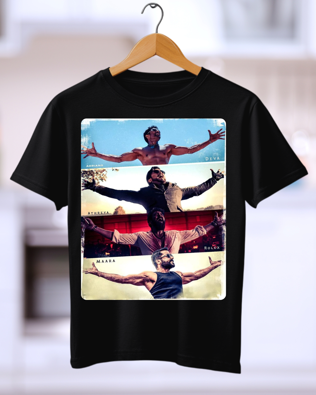 Actor Surya Round Neck Black Tshirt
