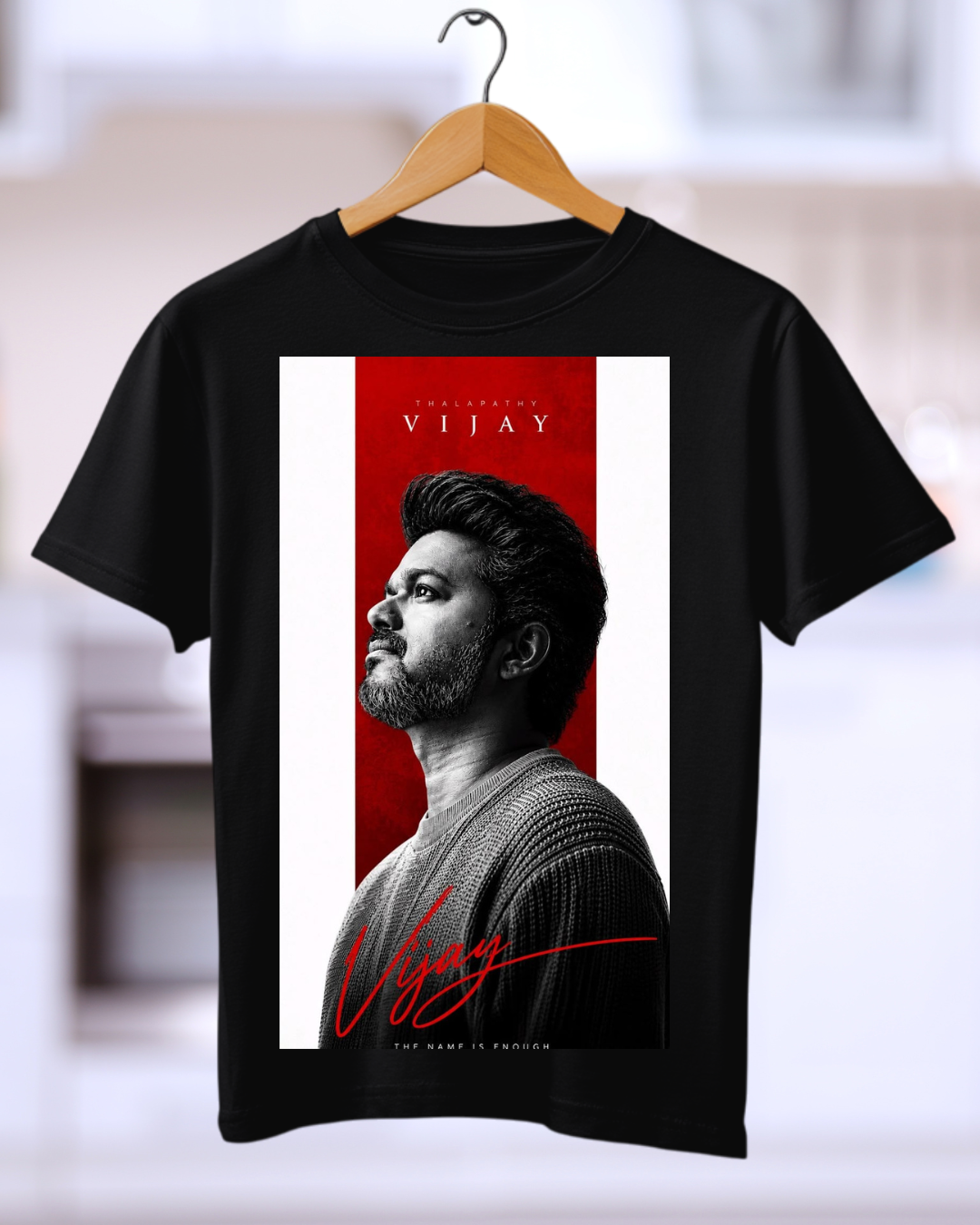 Actor Vijay Stylish Look Round Neck Tshirt