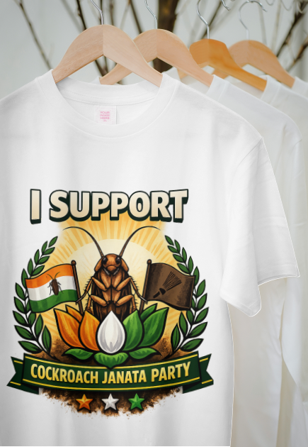 I Support Cockroach Janata Party – Funny Viral Meme T-Shirt