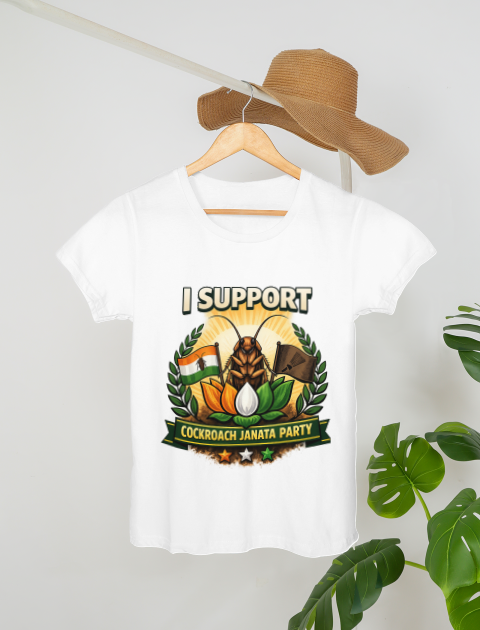 I Support Cockroach Janata Party – Funny Viral Meme T-Shirt